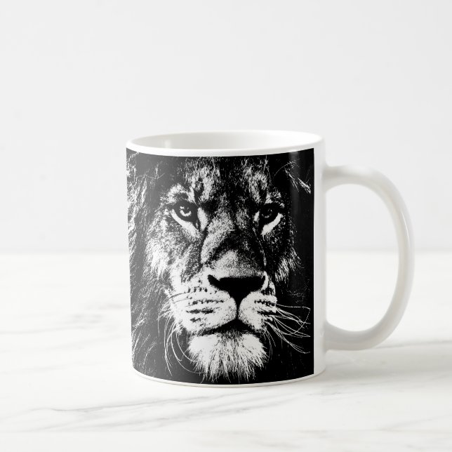 Lion Face The King Animals Template Pop Art Coffee Mug (Right)