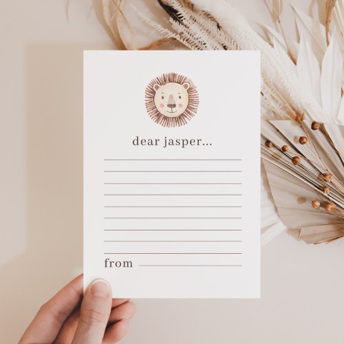 Lion Face Time Capsule Note Card