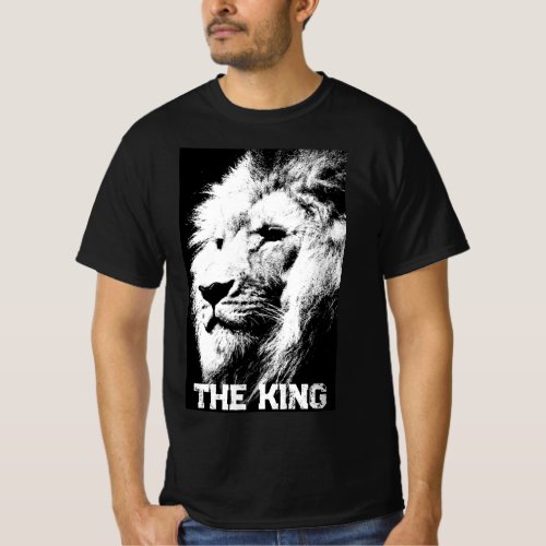Lion Face Trendy Elegant Modern Black And White T_Shirt