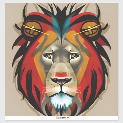 Lion face unique and creative concept abstract  sticker