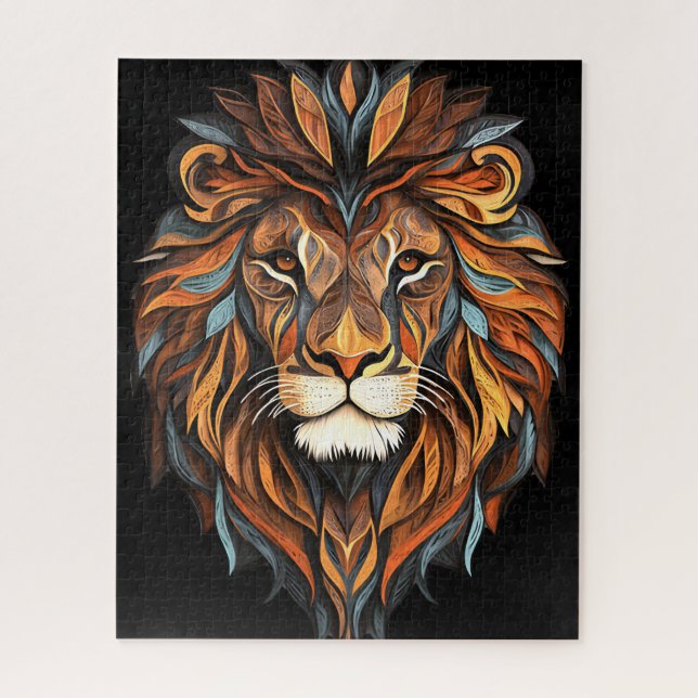 Lion face with mane jigsaw puzzle (Vertical)