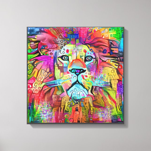 Lion-Face | Zazzle_Growshop. Canvas Print (Front)