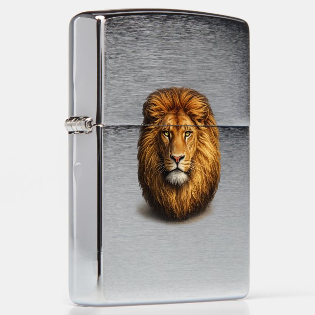 Lion Face Zippo Lighter | Cute Animal Flame Access (Right)