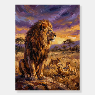 Lion Family at Sunset – Materic Fine Art Wildlife  Foam Board
