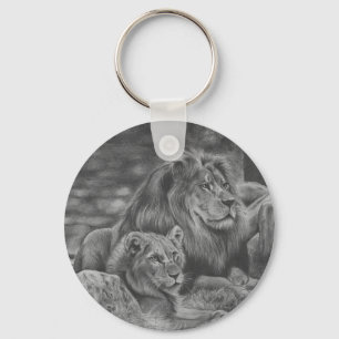 Lion family keychain
