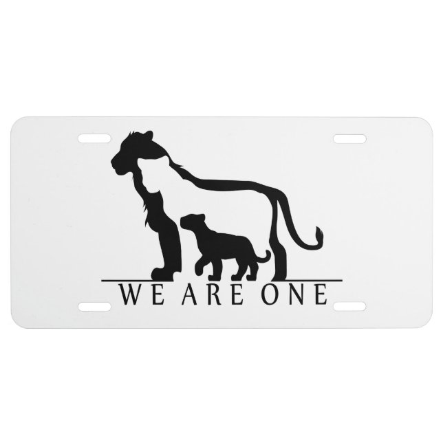 Lion Family License Plate (Front)