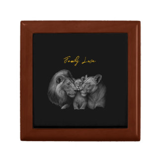 Lion Family Love – Black & White Art Gift Box