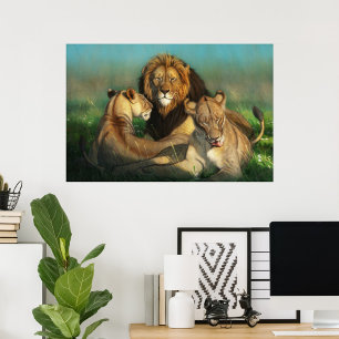 Lion family poster