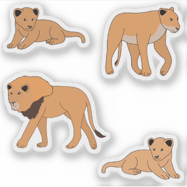 Lion Family Sticker (Front)
