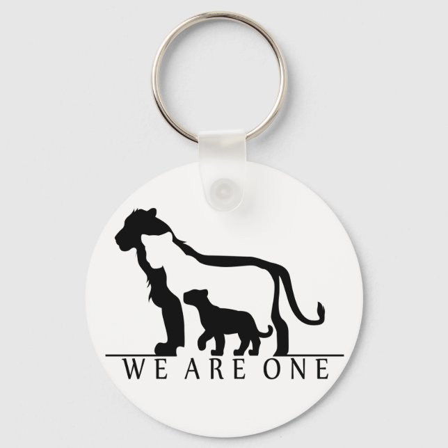 Lion Family (white version) Keychain (Front)
