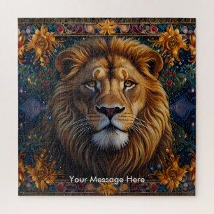 Lion fantasy color painting Wildlife Art Jigsaw Puzzle