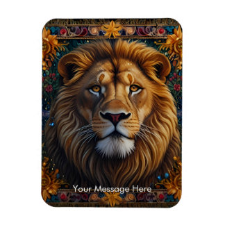 Lion fantasy color painting Wildlife Art Magnet