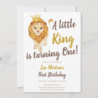 Lion First Birthday Invitation