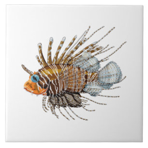 Lion fish ceramic tile