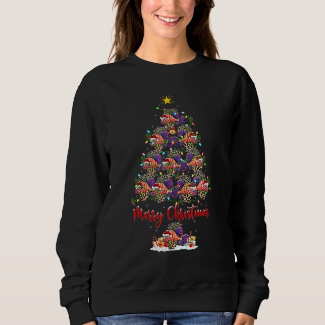 Lion Fish Christmas Tree Lights Santa Lion Fish Xm Sweatshirt (Front)