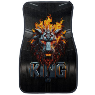 Lion flame, car, mats, design, style, fire car floor mat