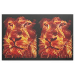 Lion Flame Fire on Black Fabric