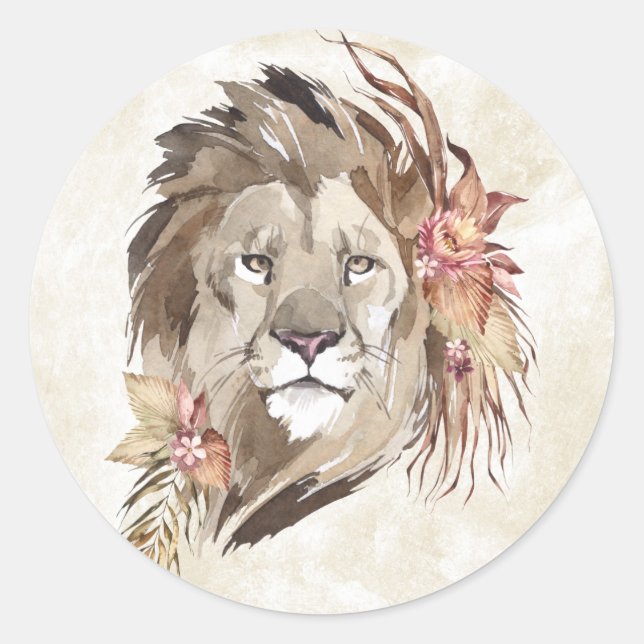 Lion Floral Sticker (Front)