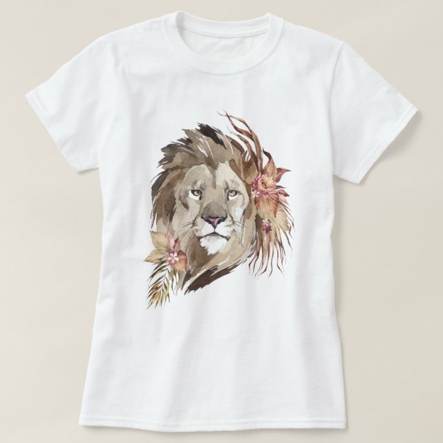 Lion Floral T-Shirt (Design Front)
