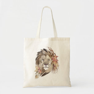 Lion Floral Tote Bag