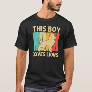 Lion For Boys Kids African Safari Zoo Animal Retro T-Shirt