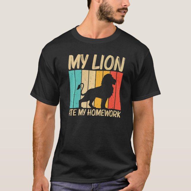 Lion For Kids Boys Lion Jungle Safari Animal T-Shirt (Front)