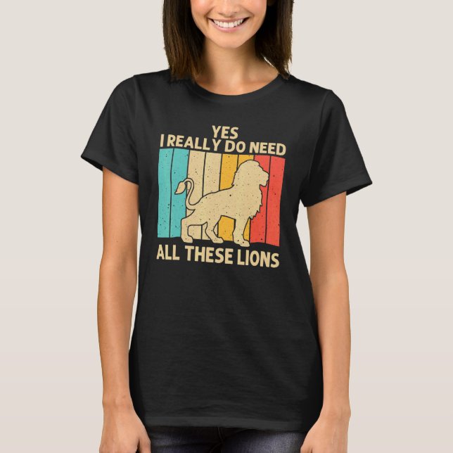 Lion For Men Women African Safari Zoo Animal Retro T-Shirt (Front)