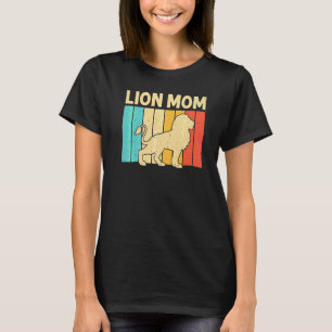 Lion For Mom Mama African Safari Zoo Animal Retro  T-Shirt