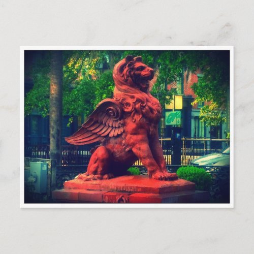 Lion Fountain Savannah Georgia Postcard