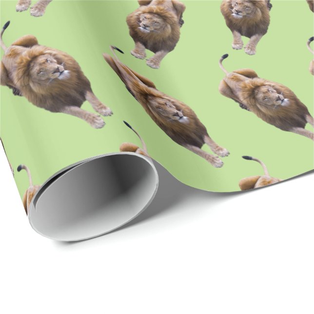 Lion Frenzy Wrapping Paper (Green) (Roll Corner)