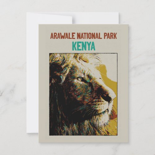 Lion from Arawale National Park Kenya Postcard