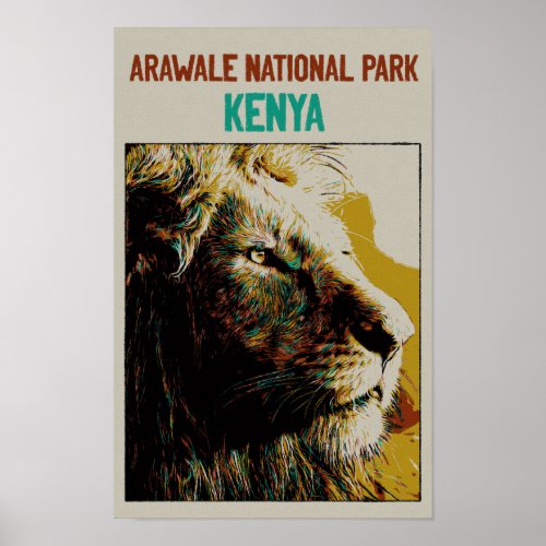 Lion from Arawale National Park Kenya Poster