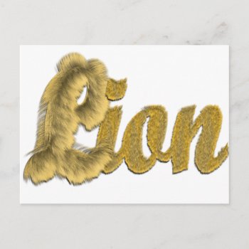 Lion - Furry Text Postcard by BonniePhantasm at Zazzle