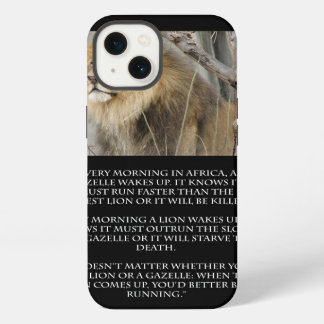 Lion Gazelle Running Quote Cell Phone iPhone Case