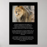 Lion Gazelle Running Quote Poster