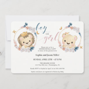 Lion Gender Reveal Invitation