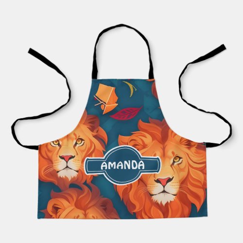 Lion Geometric Colorful Personalized Pattern Apron