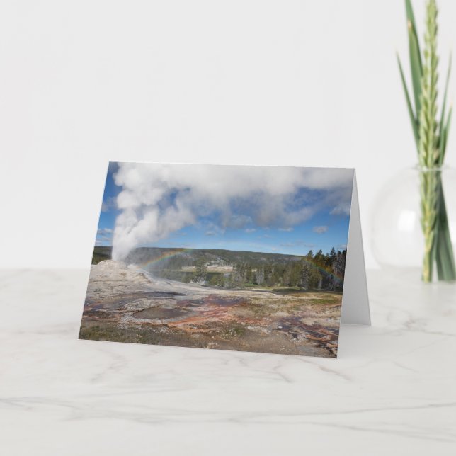 Lion Geyser Folded Greeting Card (Front)