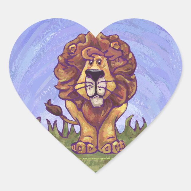 Lion Gifts & Accessories Heart Sticker (Front)