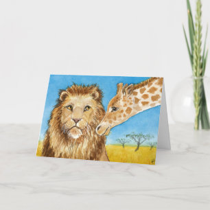 Lion, Giraffe, Anniversary card