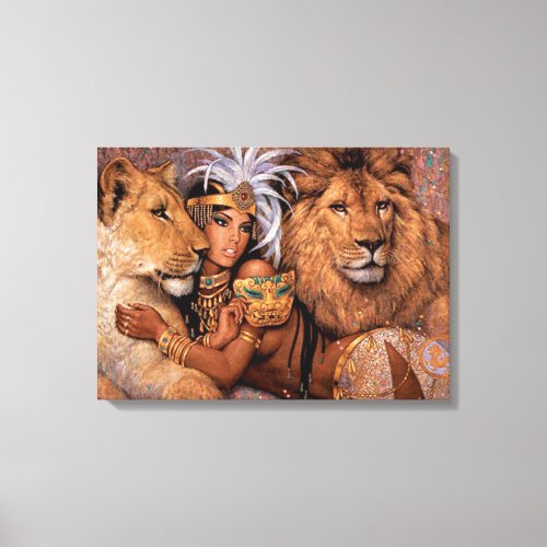 Lion Goddess Egyptian Princess Canvas Art