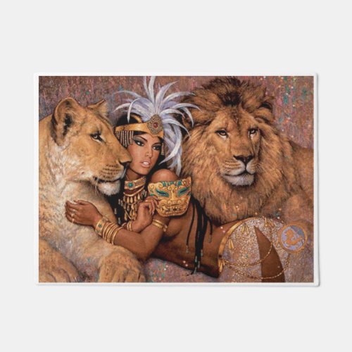 Lion Goddess Egyptian Princess Door Mat