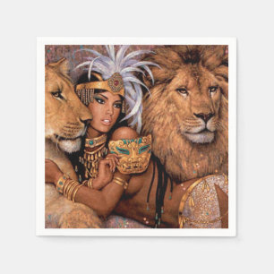Lion Goddess Egyptian Princess Napkin