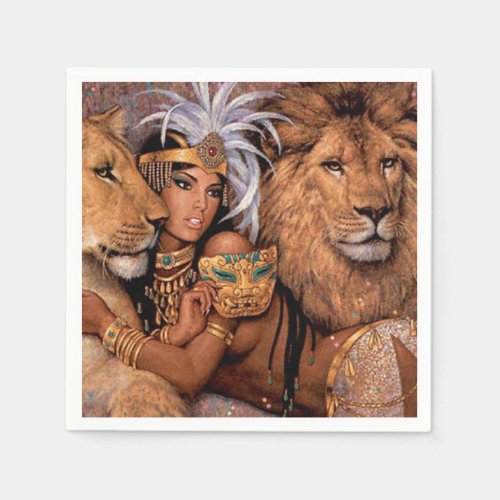 Lion Goddess Egyptian Princess Napkin