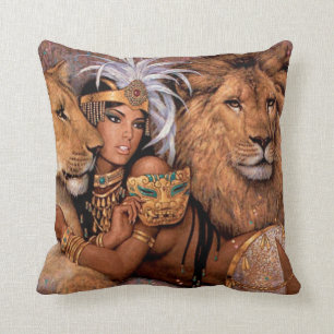 Lion Goddess Egyptian Princess Pillow