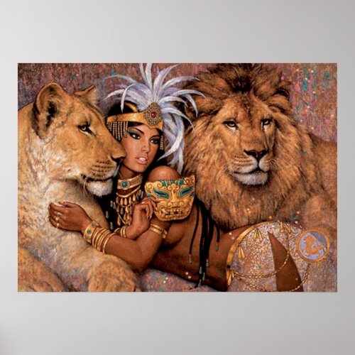 Lion Goddess Egyptian Princess Poster