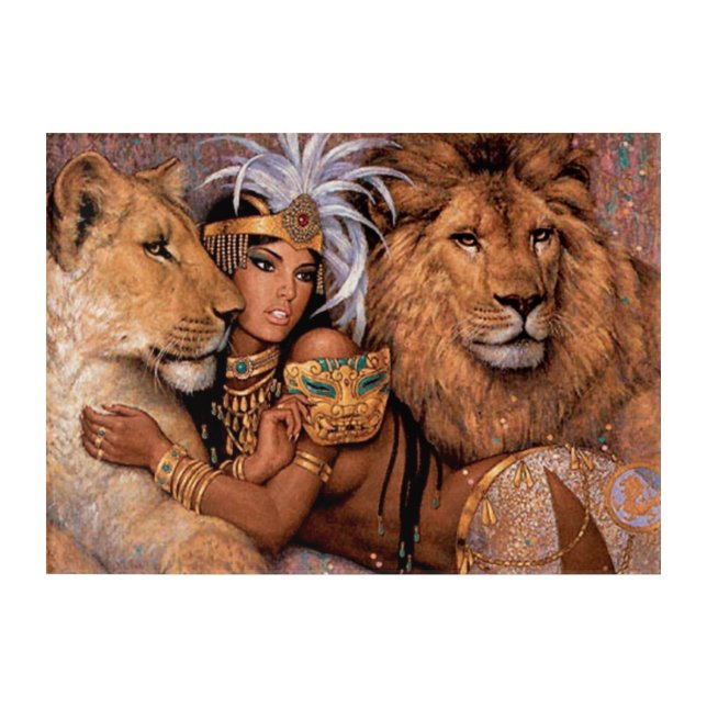 Lion Goddess Egyptian Princess Wall Art (Front)
