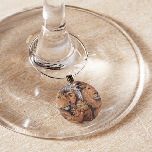 Lion Goddess Egyptian Princess Wine Charm