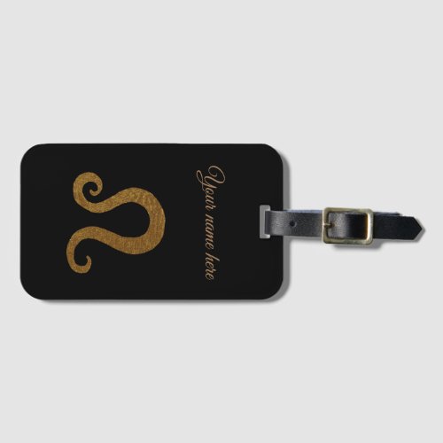 Lion Golden   Astrology Sign Luggage Tag