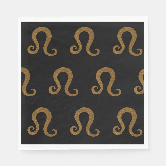 Lion Golden  Zodiac Astrology Sign Custom Napkins (Front)